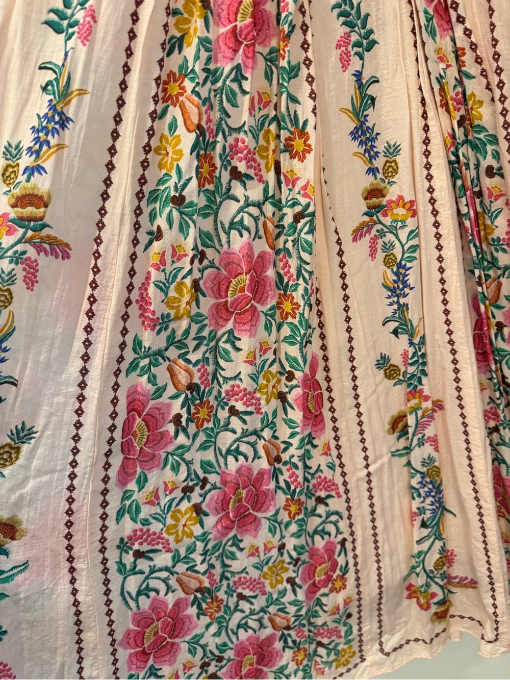Small Farm Rio Pink Delicate Forest Floral Tropical Maxi Dress - Picture 8 of 16